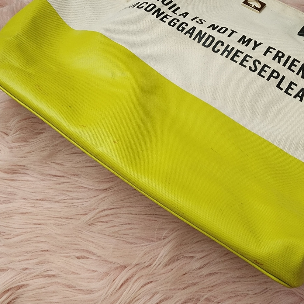 Kate Spade Tequila is not my friend zipper canvas tote - Picture 2 of 13